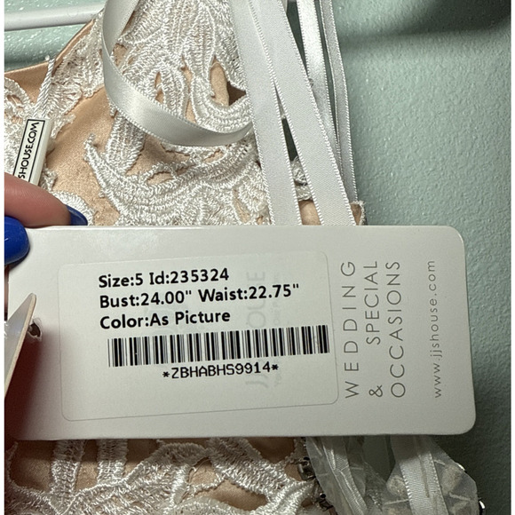 jjshouse Flower Girl Dress Formal Gown, Pageant Champaign & White , Size 5, NWT - Picture 4 of 5